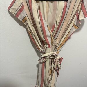 Striped Wrap Dress with Belt (American Eagle)